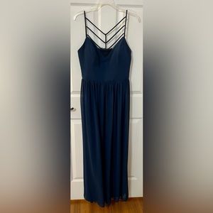 Navy Blue Thin Strap Maxi Dress | Size 16 | Bisou Bisou | Bridesmaid/Prom/Formal